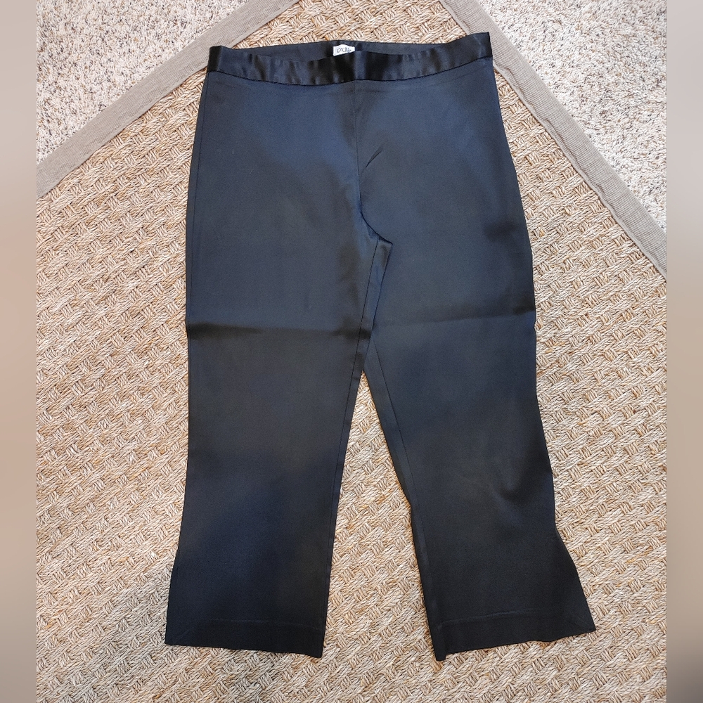 CACHE SATIN CAPRI PANTS, BLACK 32" WAIST